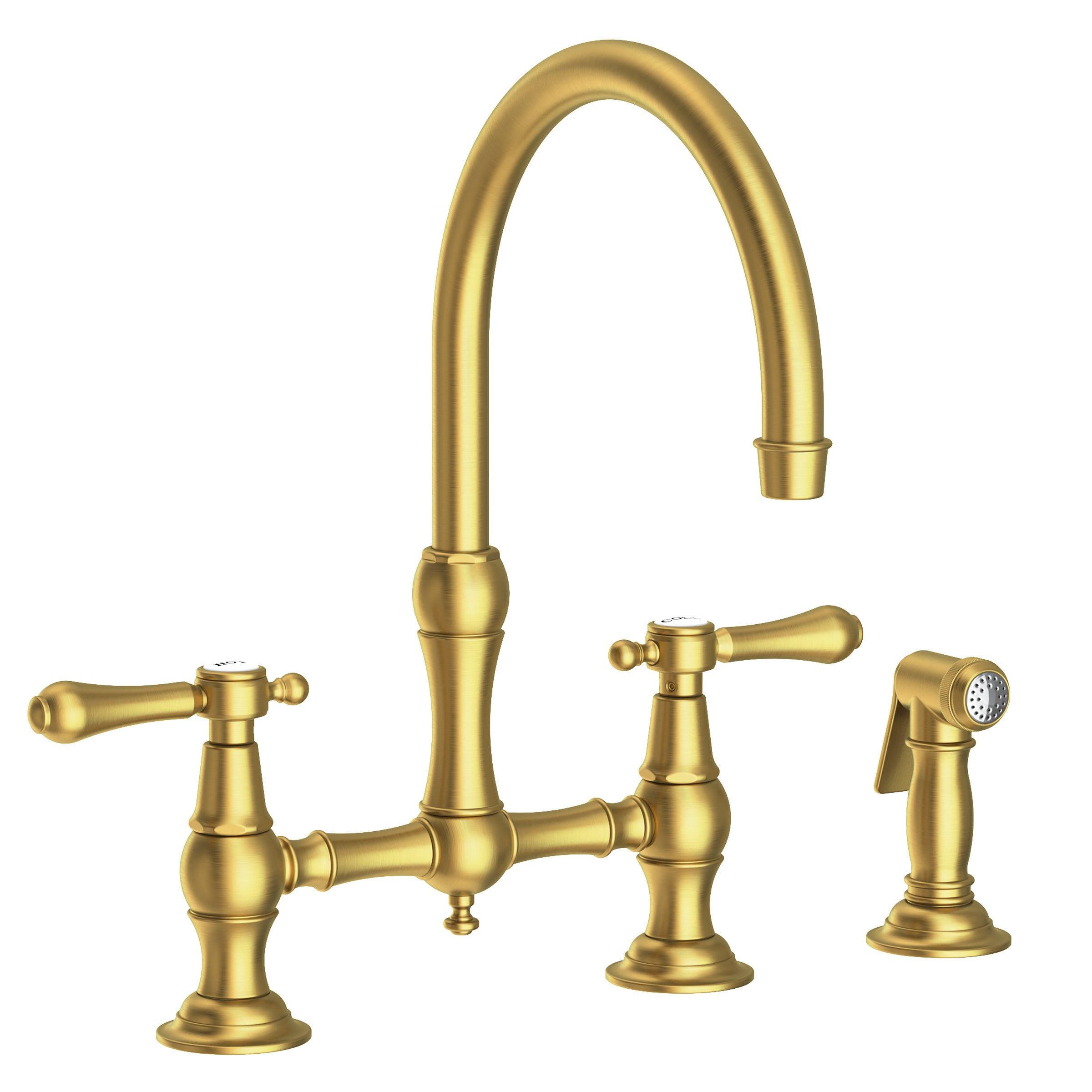 Newport Brass Chesterfield Kitchen Bridge Faucet with Side Spray
