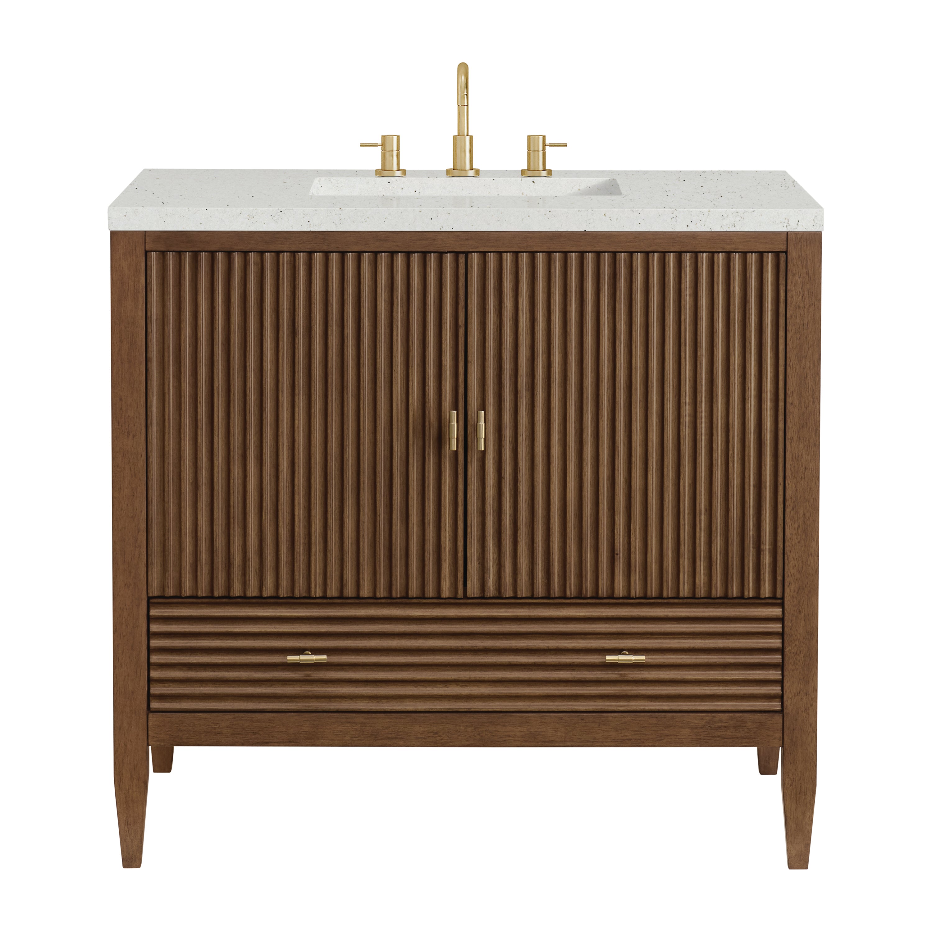 James Martin Vanities Myrrin 36" Vanity - Mid Century Walnut