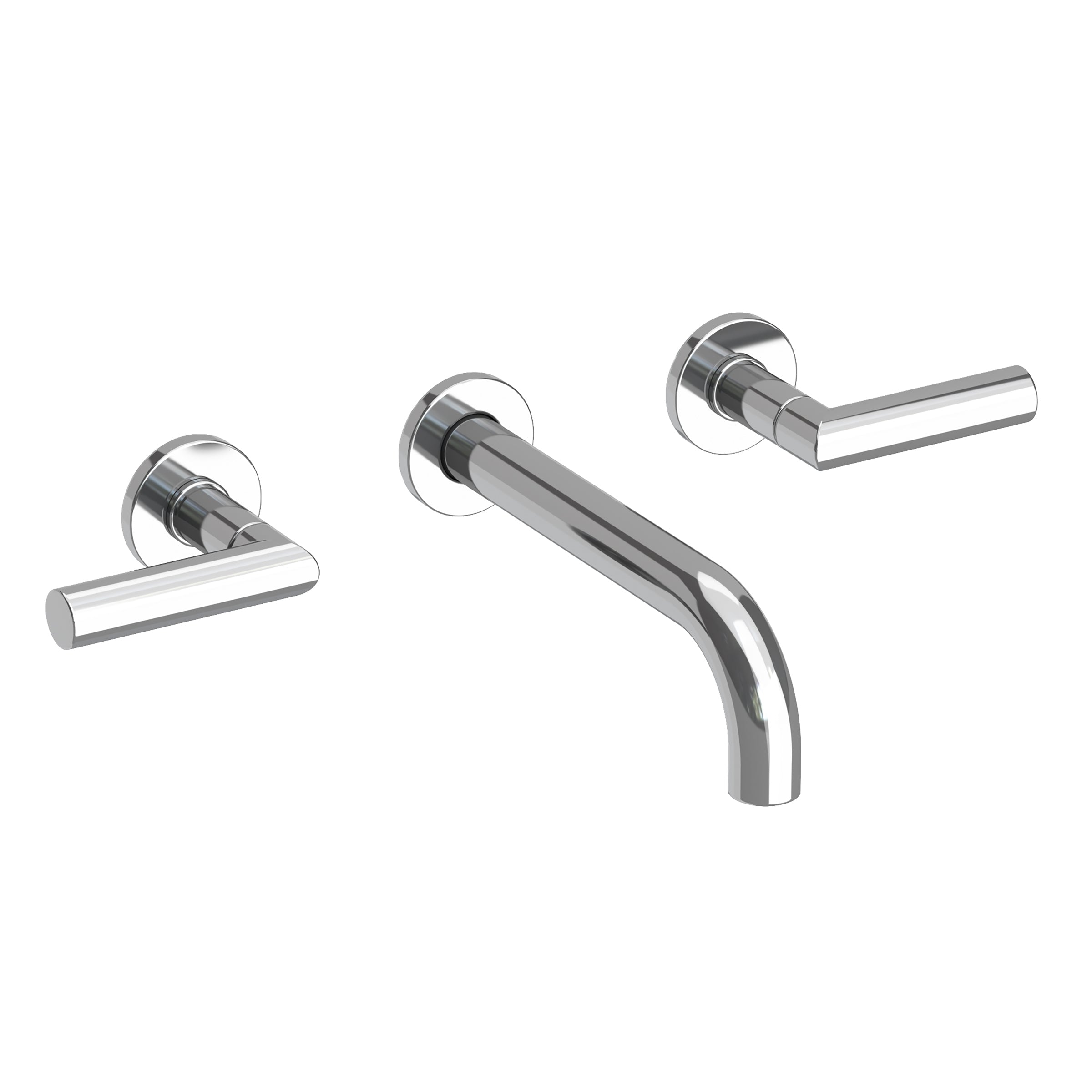 polished chrome lavatory faucet