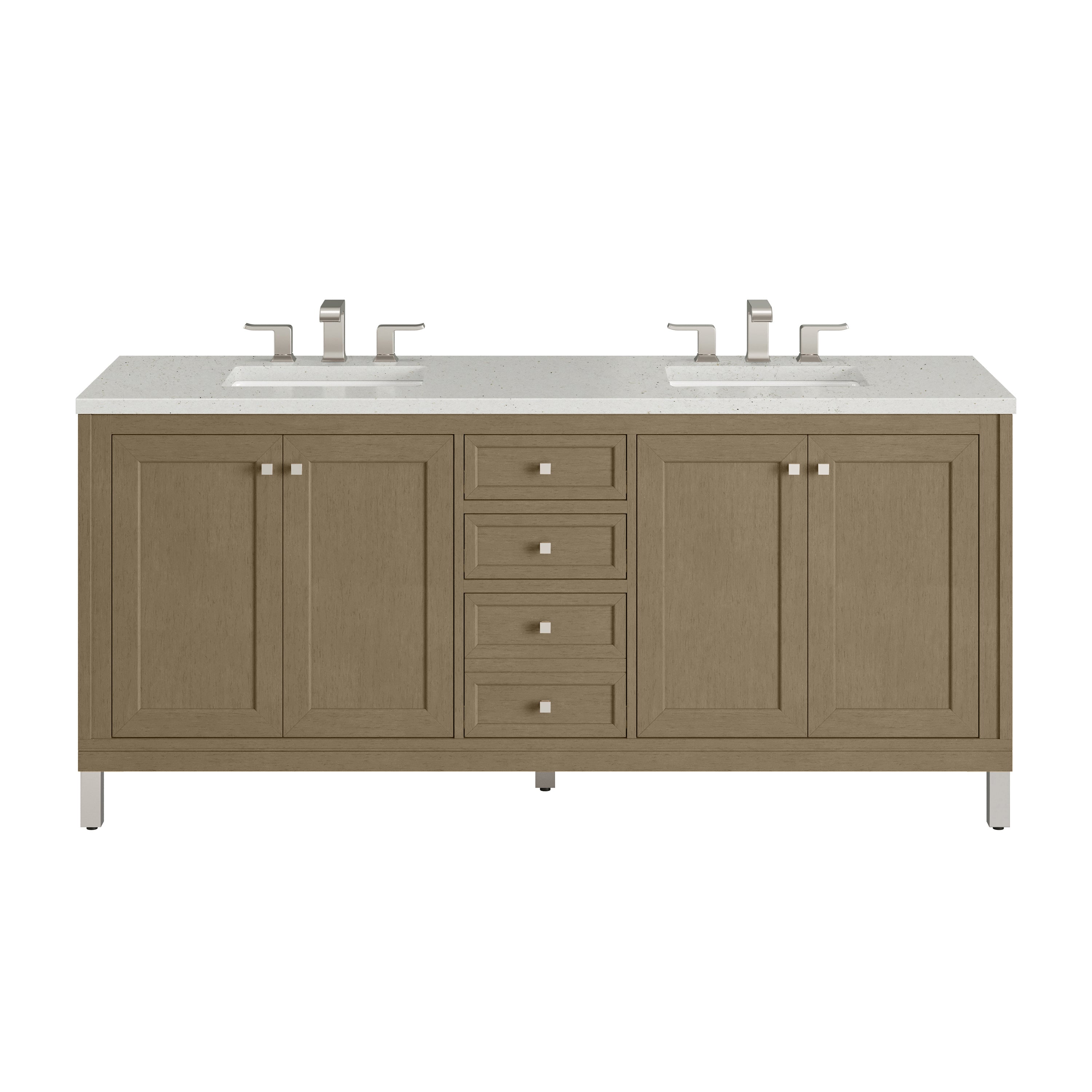 James Martin Vanities Chicago 72" Double Vanity - Walnut Whisper